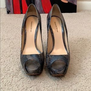 Python Peep Toe Pumps